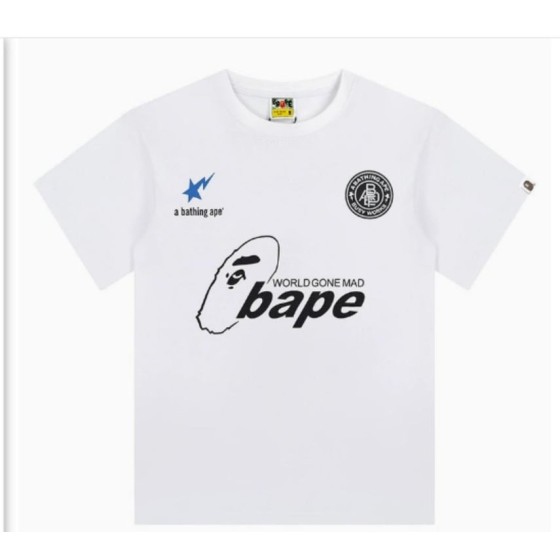 White BAPE "World Gone Mad" Multi-Logo T-Shirt